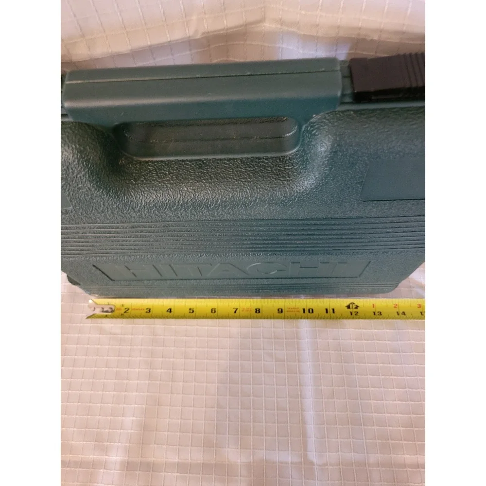 Hitachi Hard Plastic Tool Carrying Case Green Molded Storage Box with Handle